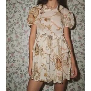 Urban Outfitters Kimchi Blue Maria Babydoll Collared Mini Dress Romantic Cottage
